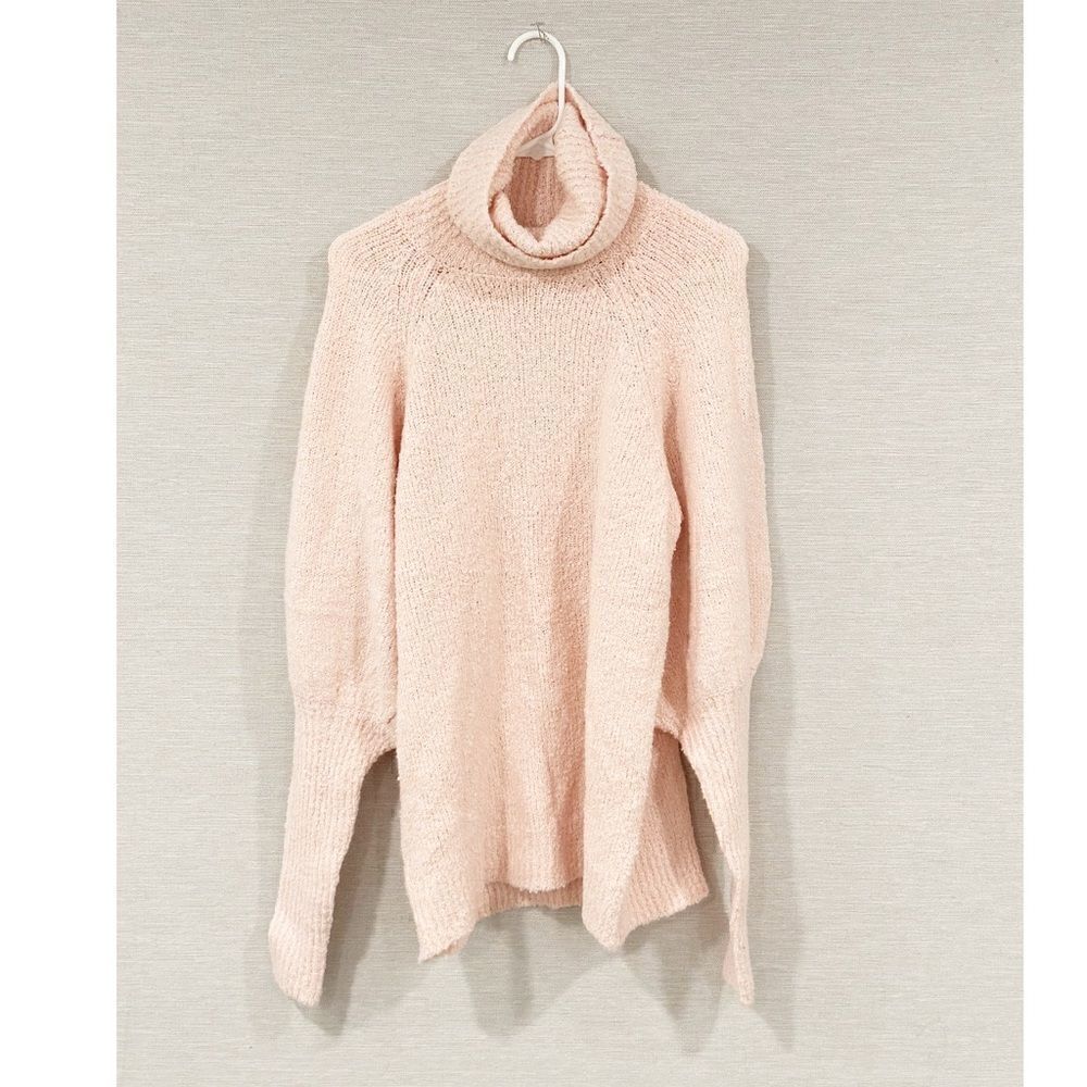 Sea bleu pink oversized wool blend turtleneck sweater size small